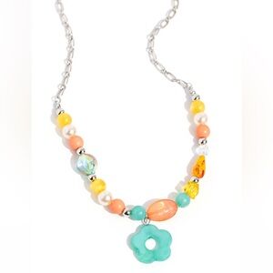 Flower Set - Necklace - Earrings - Two Bracelets